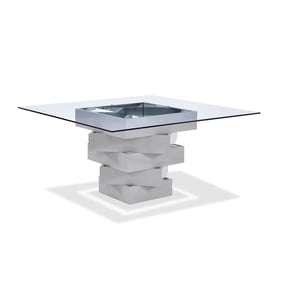 Whiteline Carson Grey Square Dining Table