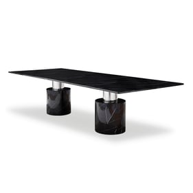 Whiteline Geneva Black Rectangular Dining Table