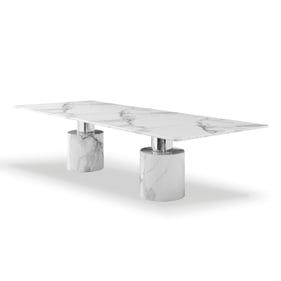 Whiteline Geneva White Rectangular Dining Table