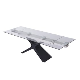 Whiteline West Black Extendable Dining Table