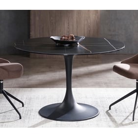 Whiteline Amarosa Black Round Dining Table