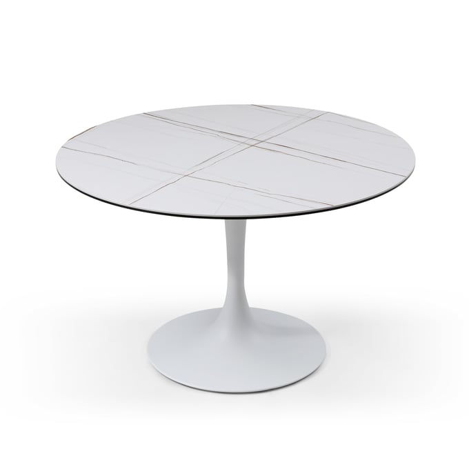 Whiteline Amarosa White Round Dining Table WTL-DT1719-WHT