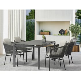 Whiteline Lynn Dark Grey 5pc Outdoor Dining Set