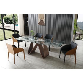 Whiteline Emory Black Brown 6pc Dining Room Set