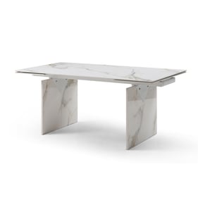 Whiteline Georgia White Extendable Dining Table