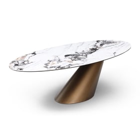 Whiteline Alondra White Oval Dining Table