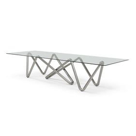 Whiteline Anaconda Silver Dining Table