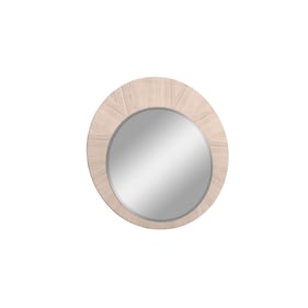 Whiteline Waves Beige Round Mirror