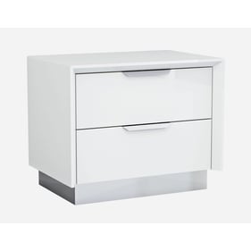 Whiteline Navi White 2 Drawers Nightstand