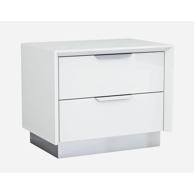 Whiteline Navi White 2 Drawers Nightstand WTL-NS1354-WHT