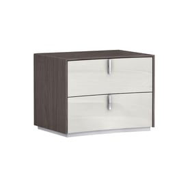 Whiteline Berlin Chestnut Light Grey Nightstand