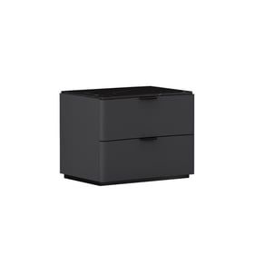 Whiteline Massimo Dark Grey Black Nightstand