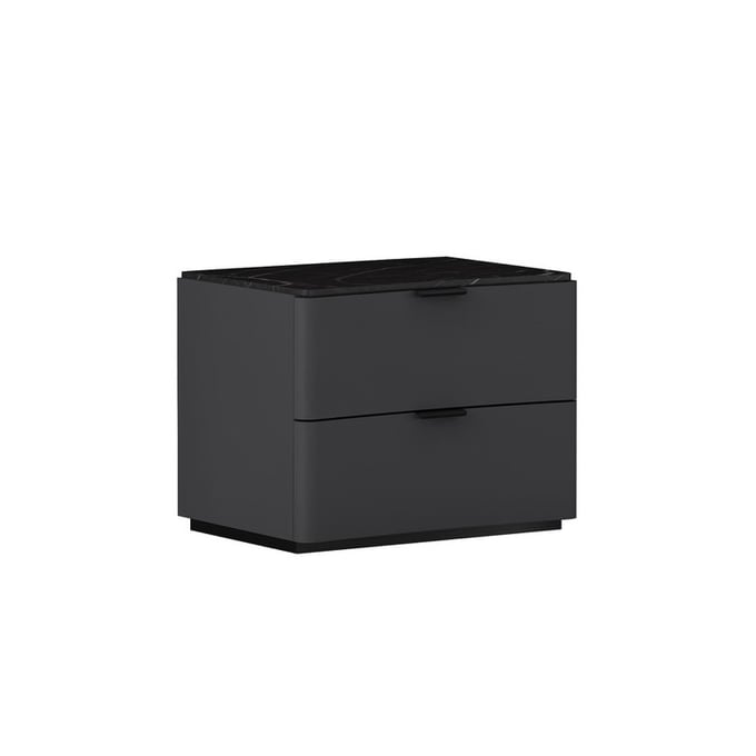 Whiteline Massimo Dark Grey Black Nightstand WTL-NS2021-DGRY-BLK