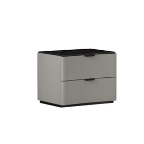 Whiteline Massimo Light Grey Black Nightstand