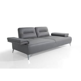 Whiteline Ruslan Light Grey Leather Sofa