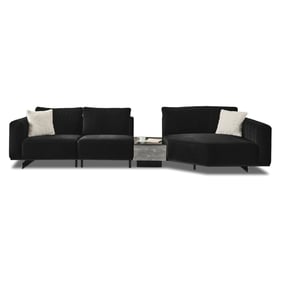 Whiteline Vision Black Modular Sofa