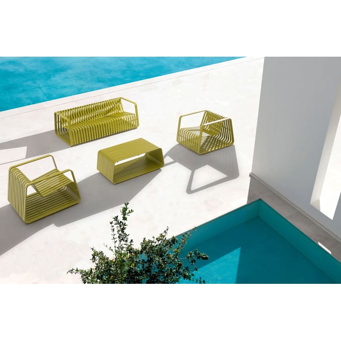 Whiteline Ocean Green 4pc Outdoor Seating Set WTL-SO1925-GRN-OUTDOOR-LR-S1