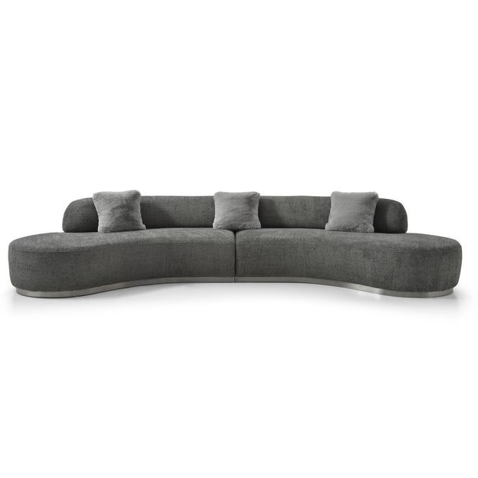 Whiteline Perla Dark Grey Sofa WTL-SO2009F-DGRY