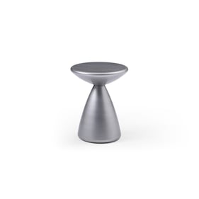 Whiteline Ayla Silver Metal Side Table