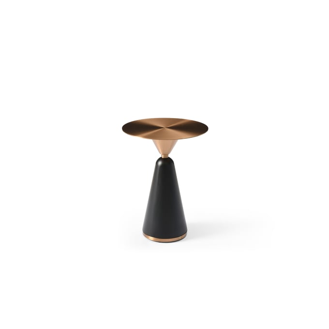 Whiteline Zora Rose Gold Black Side Table WTL-ST1897-BRZ