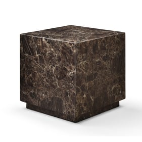 Whiteline Iris Dark Emperador Side Table