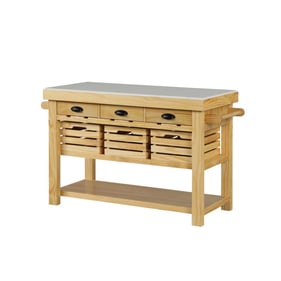 Acme Furniture Grovaam Natural Kitchen Island