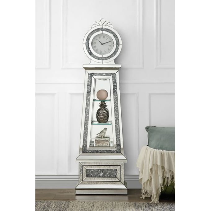 Acme Furniture Noralie Mirrored Grandfather Clock ACM-AC00349