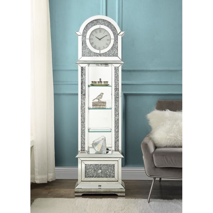 Acme Furniture Noralie Mirror LED Grandfather Clock ACM-AC00352