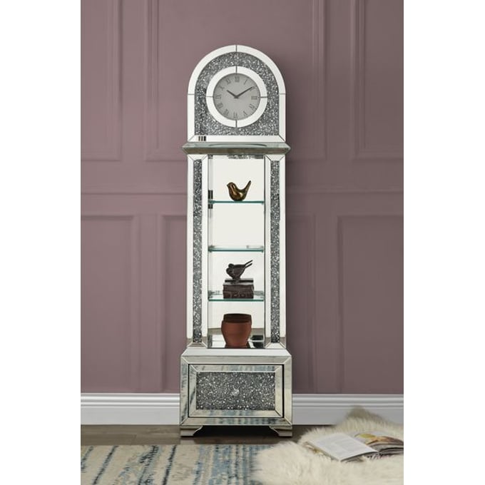 Acme Furniture Noralie LED Mirror Grandfather Clock ACM-AC00353