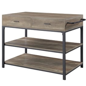 Acme Furniture Macaria Rustic Oak Black Kitchen Island