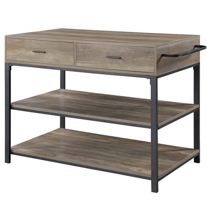 Acme Furniture Macaria Rustic Oak Black Kitchen Island ACM-AC00403