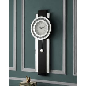 Acme Furniture Noralie Black Mirrored Wall Clock