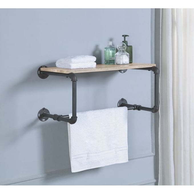 Acme Furniture Brantley Oak Sandy Gray Wall Rack ACM-AC00432