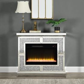 Acme Furniture Noralie Glass Mirrored Fireplace