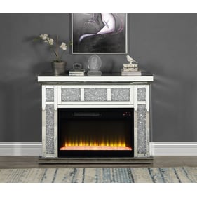 Acme Furniture Noralie Mirrored Glass Fireplace