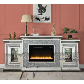 Acme Furniture Noralie Mirrored LED Fireplace