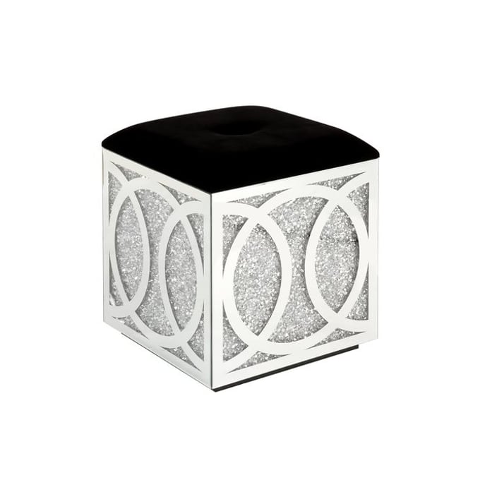 Acme Furniture Noralie Tufted Mirrored Ottoman ACM-AC00529