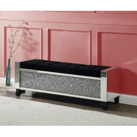 Acme Furniture Noralie Mirrored Diamonds Storage Bench