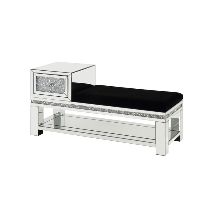 Acme Furniture Noralie Mirrored Storage Drawer Bench ACM-AC00538