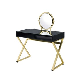 Acme Furniture Coleen Black Gold Vanity Desk