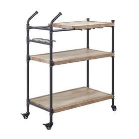 Acme Furniture Brantley Oak Sandy Black Serving Cart