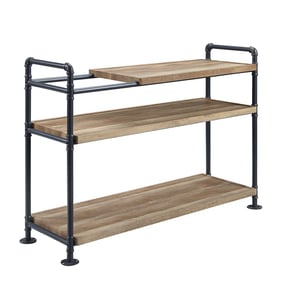 Acme Furniture Brantley Oak Sandy Black Bookshelf with 3 Shelves