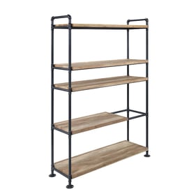 Acme Furniture Brantley Oak Sandy Black Bookshelf with 5 Shelves