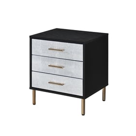 Acme Furniture Myles Black Silver Gold Nightstand