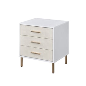 Acme Furniture Myles White Champagne Gold Nightstand