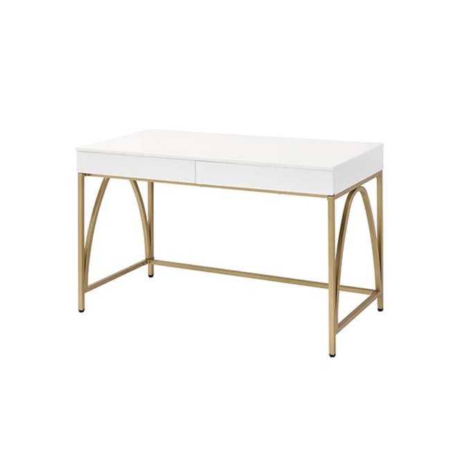 Acme Furniture Lightmane White Gold Vanity Desk ACM-AC00900