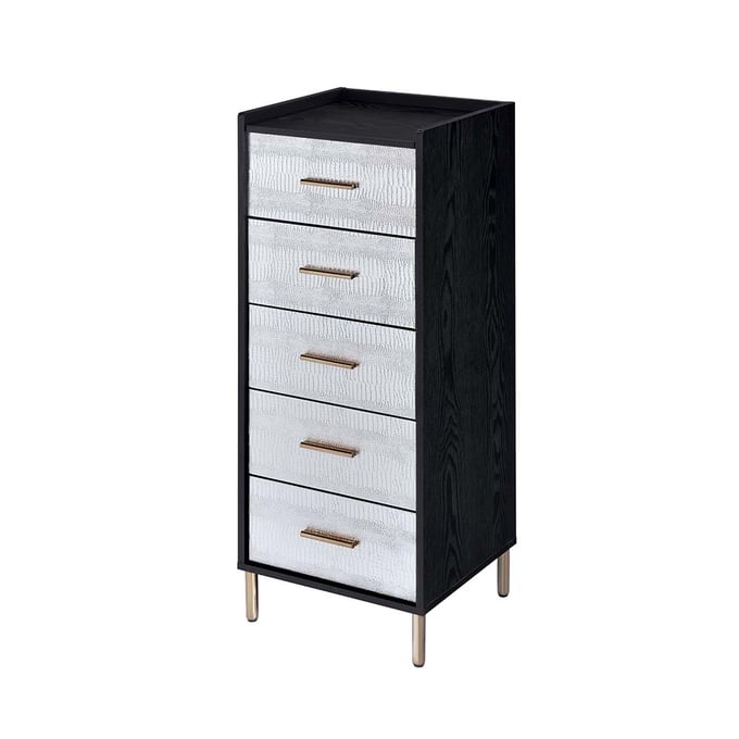 Acme Furniture Myles Black Silver Gold Jewelry Armoire ACM-AC01167