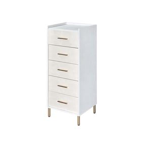 Acme Furniture Myles White Champagne Gold Jewelry Armoire