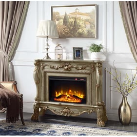 Acme Furniture Dresden Gold Patina Fireplace