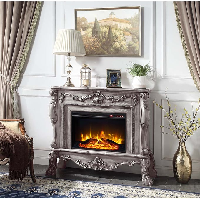 Acme Furniture Dresden Vintage Bone White Fireplace ACM-AC01310